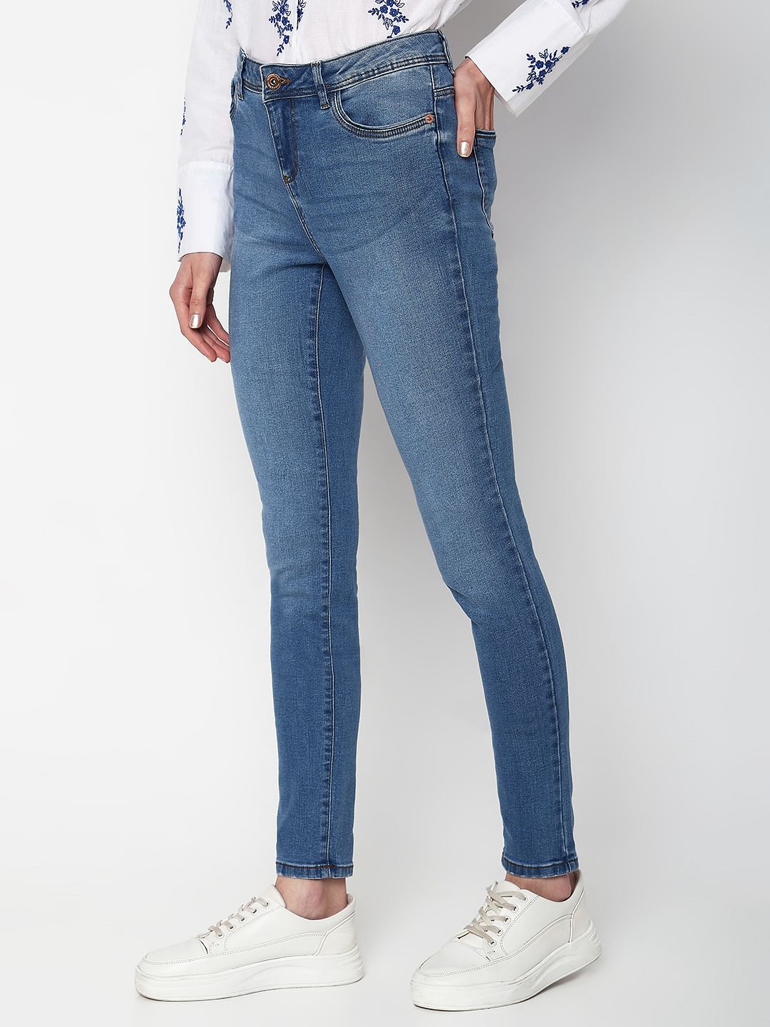 Light Blue Mid Rise Wendy Skinny Jeans