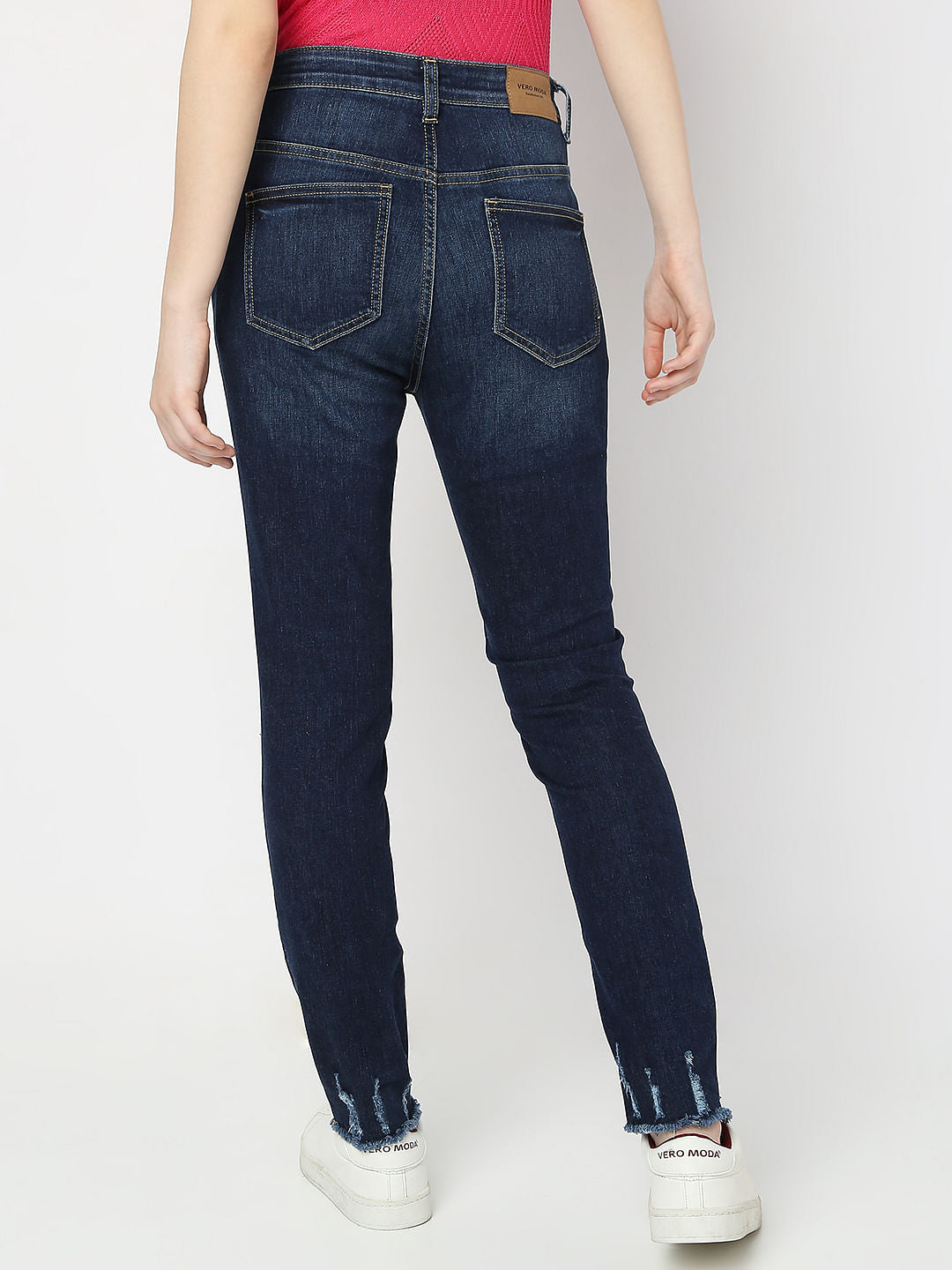 Blue High Rise Distressed Wendy Skinny Jeans