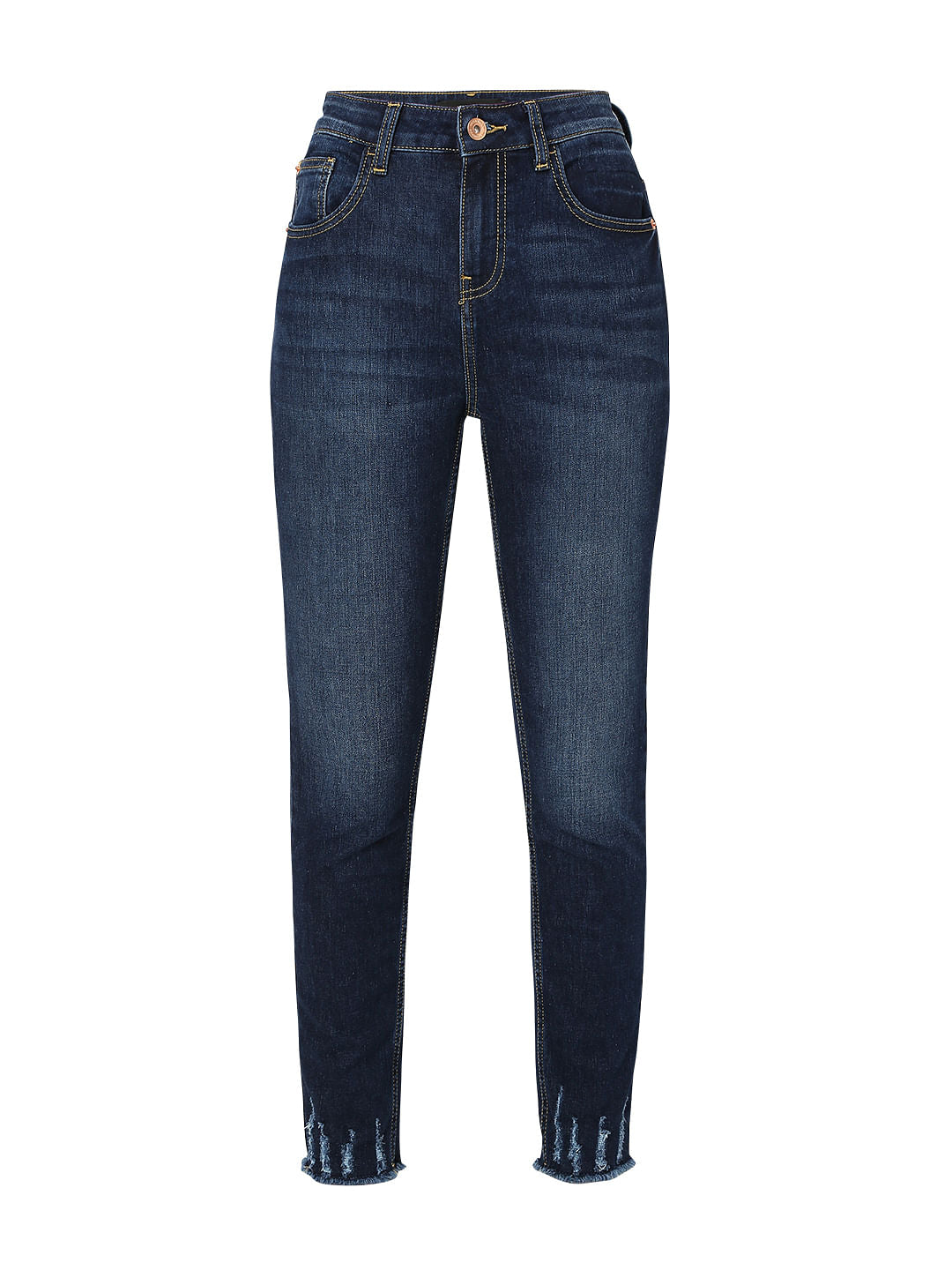 Blue High Rise Distressed Wendy Skinny Jeans