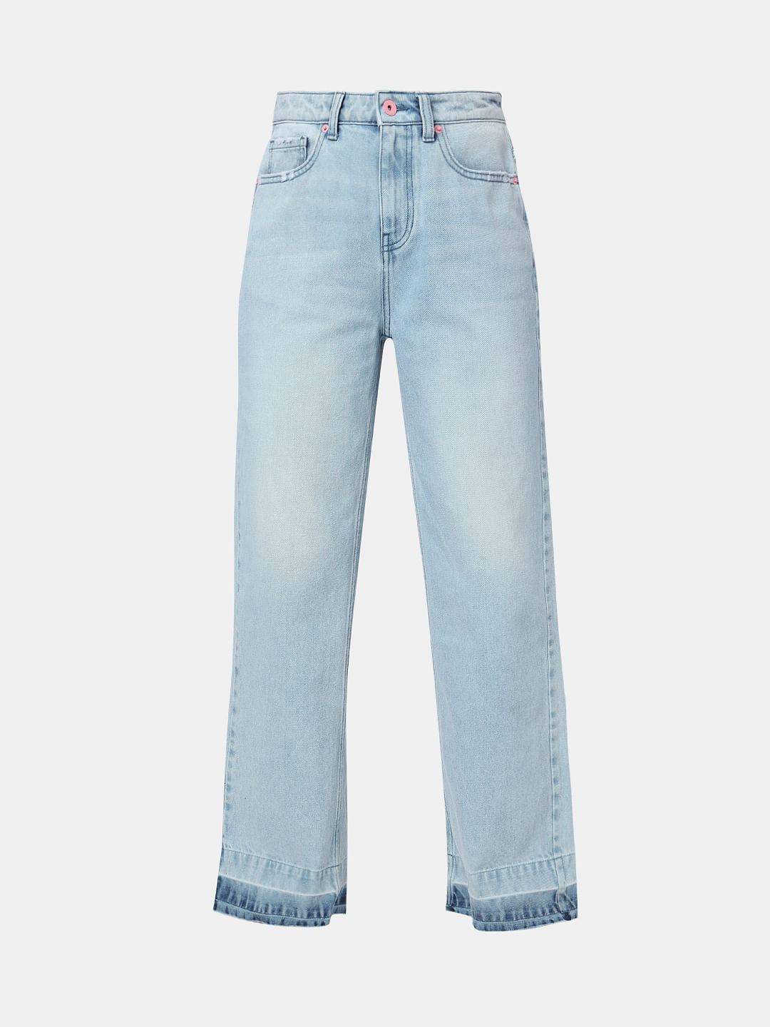 Blue High Rise Jade Straight Fit Jeans