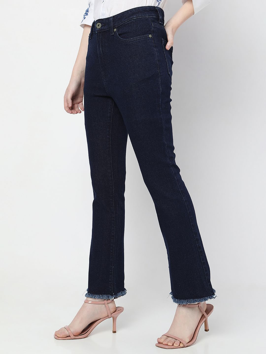 Dark Blue High Rise Petra Bootcut Jeans