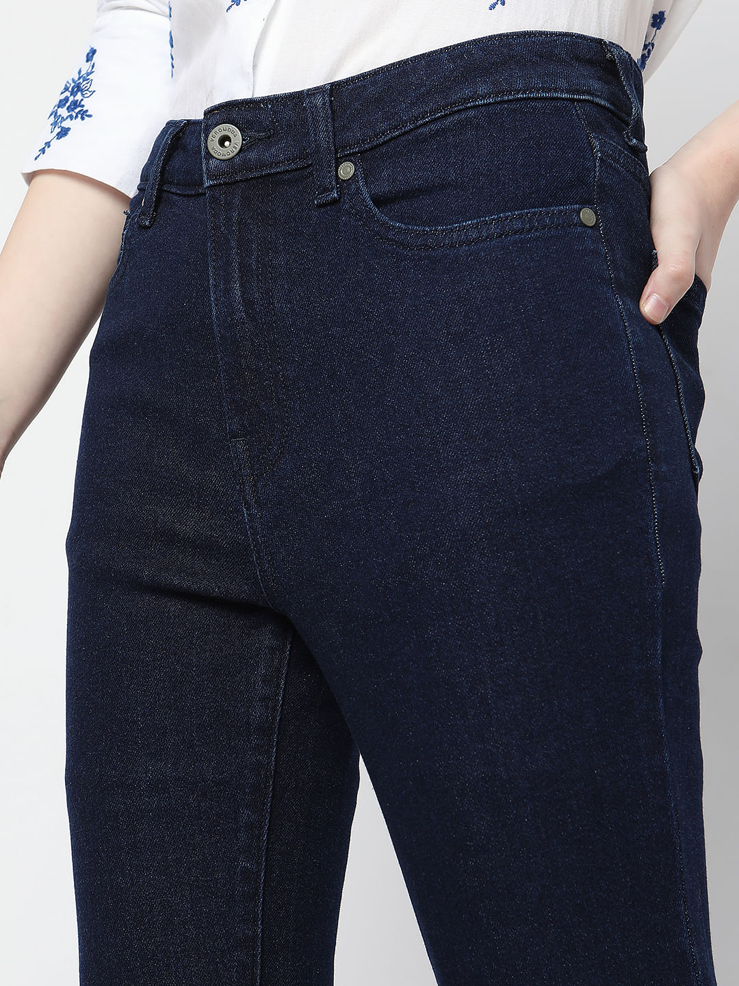 Dark Blue High Rise Petra Bootcut Jeans