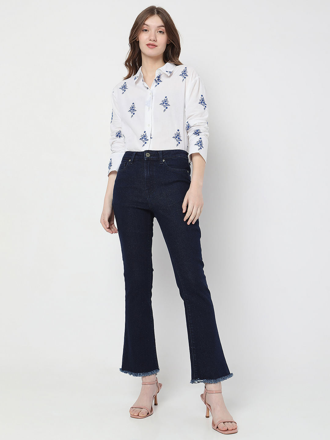 Dark Blue High Rise Petra Bootcut Jeans
