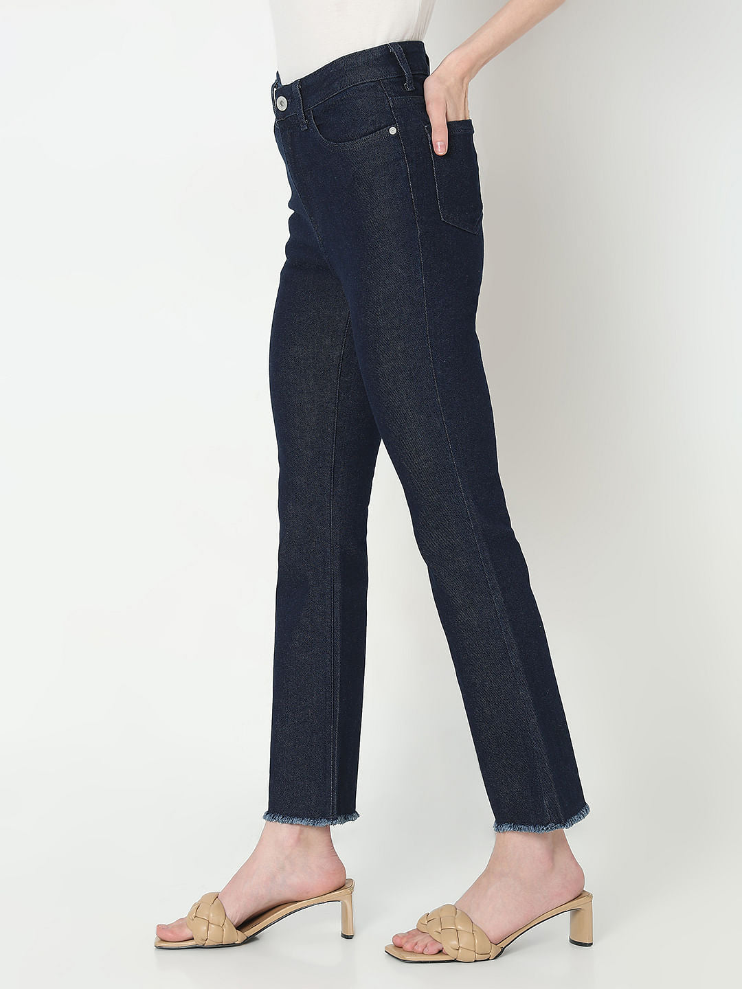 Dark Blue High Rise Bootcut Jeans