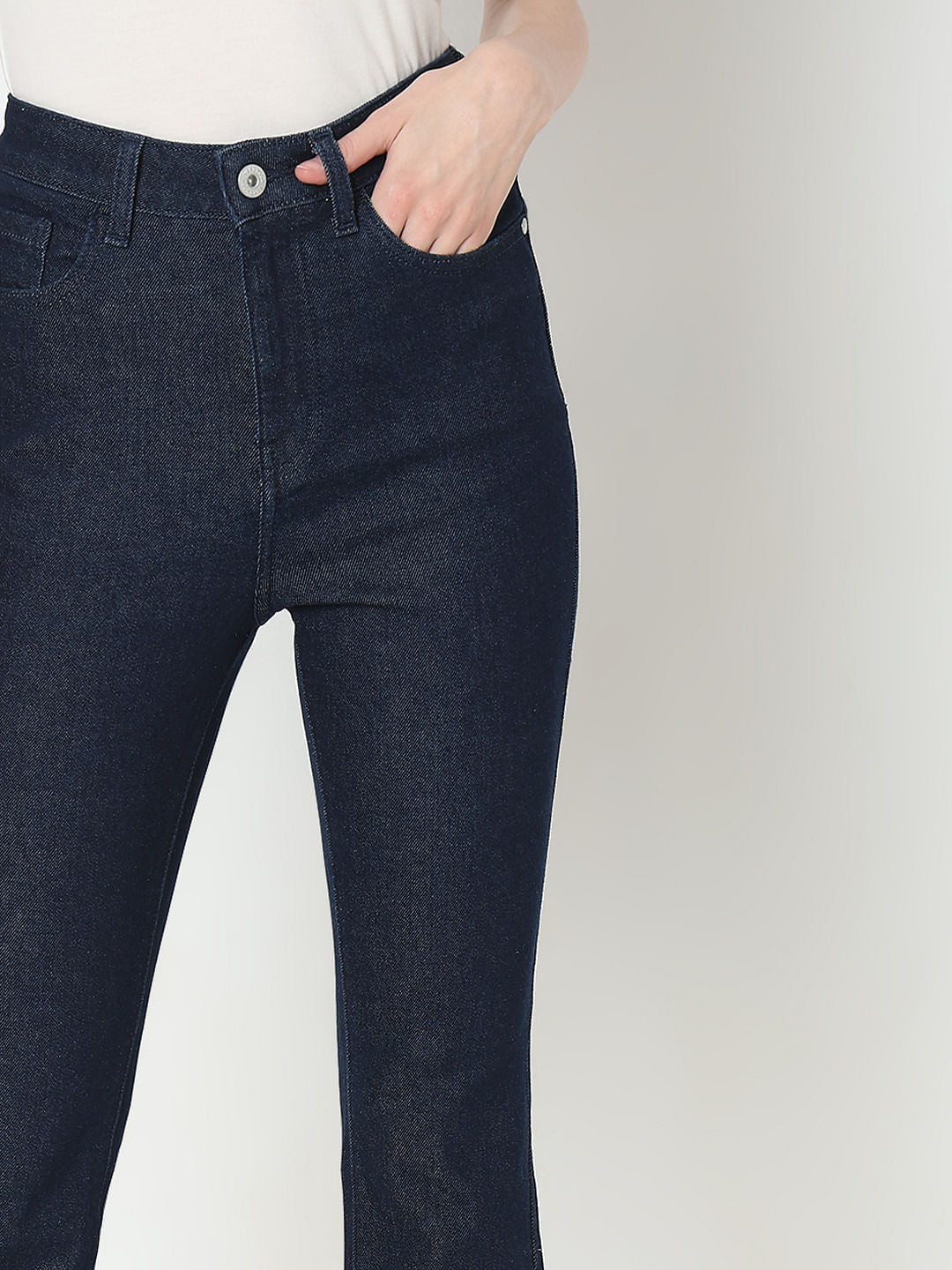 Dark Blue High Rise Bootcut Jeans