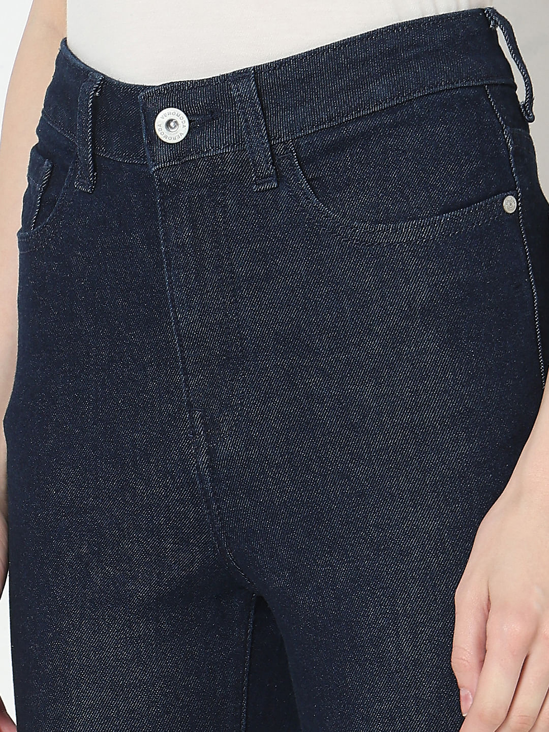 Dark Blue High Rise Bootcut Jeans
