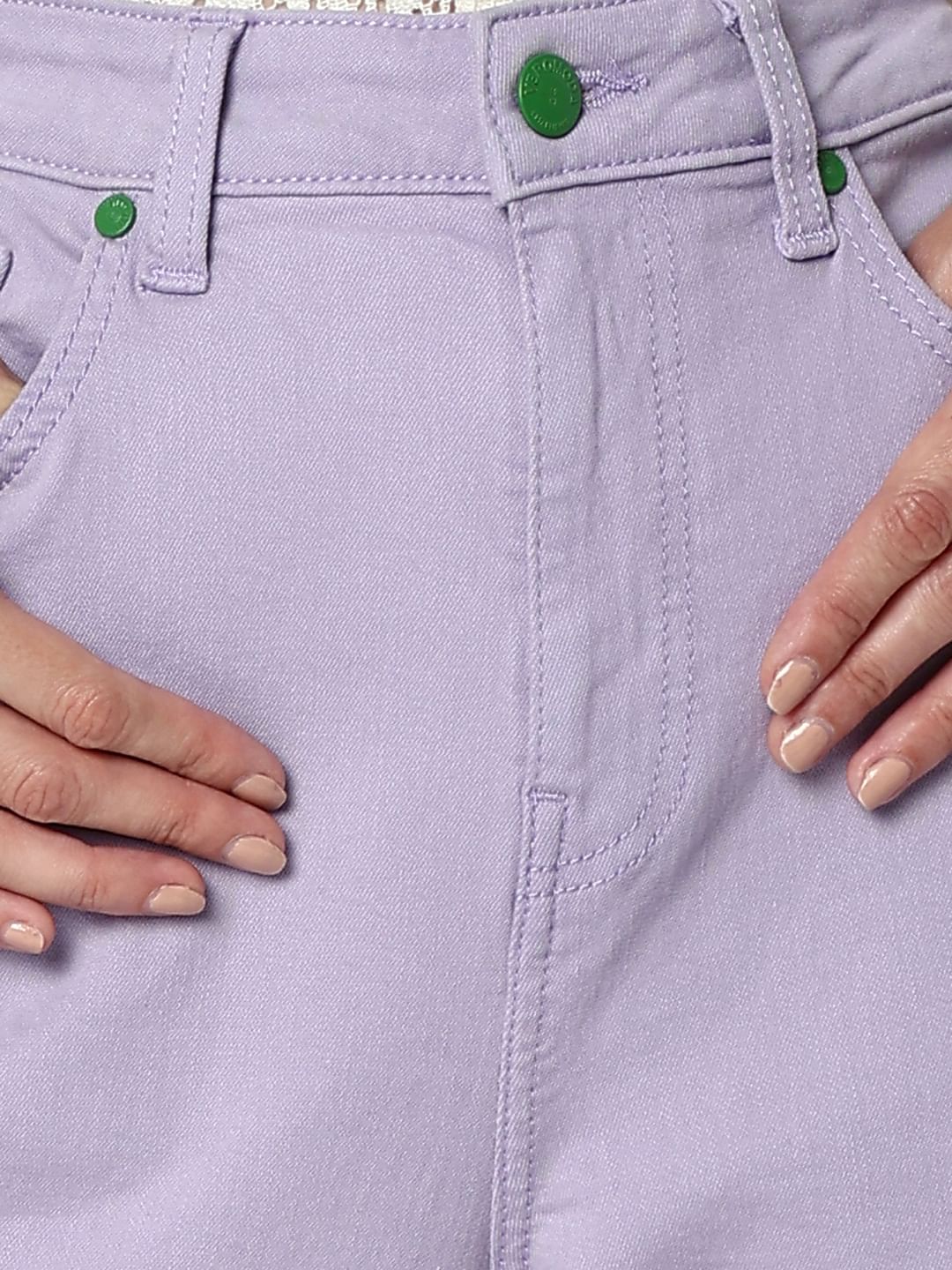 Purple High Rise Jade Straight Fit Jeans