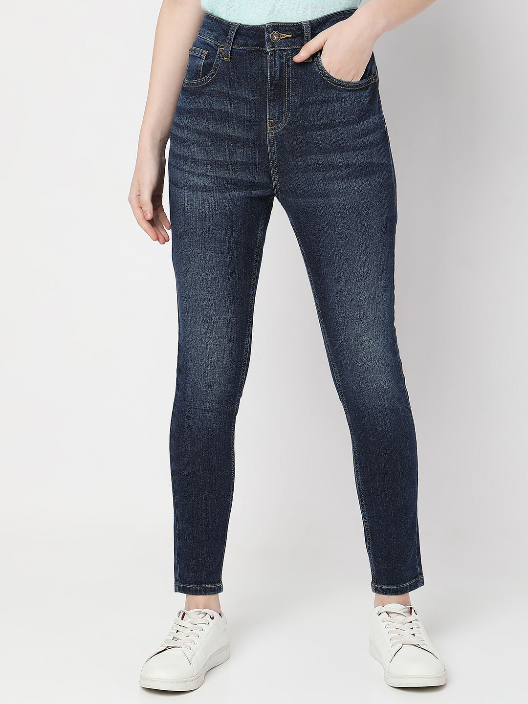 Blue High Rise Pushup Wendy Skinny Jeans