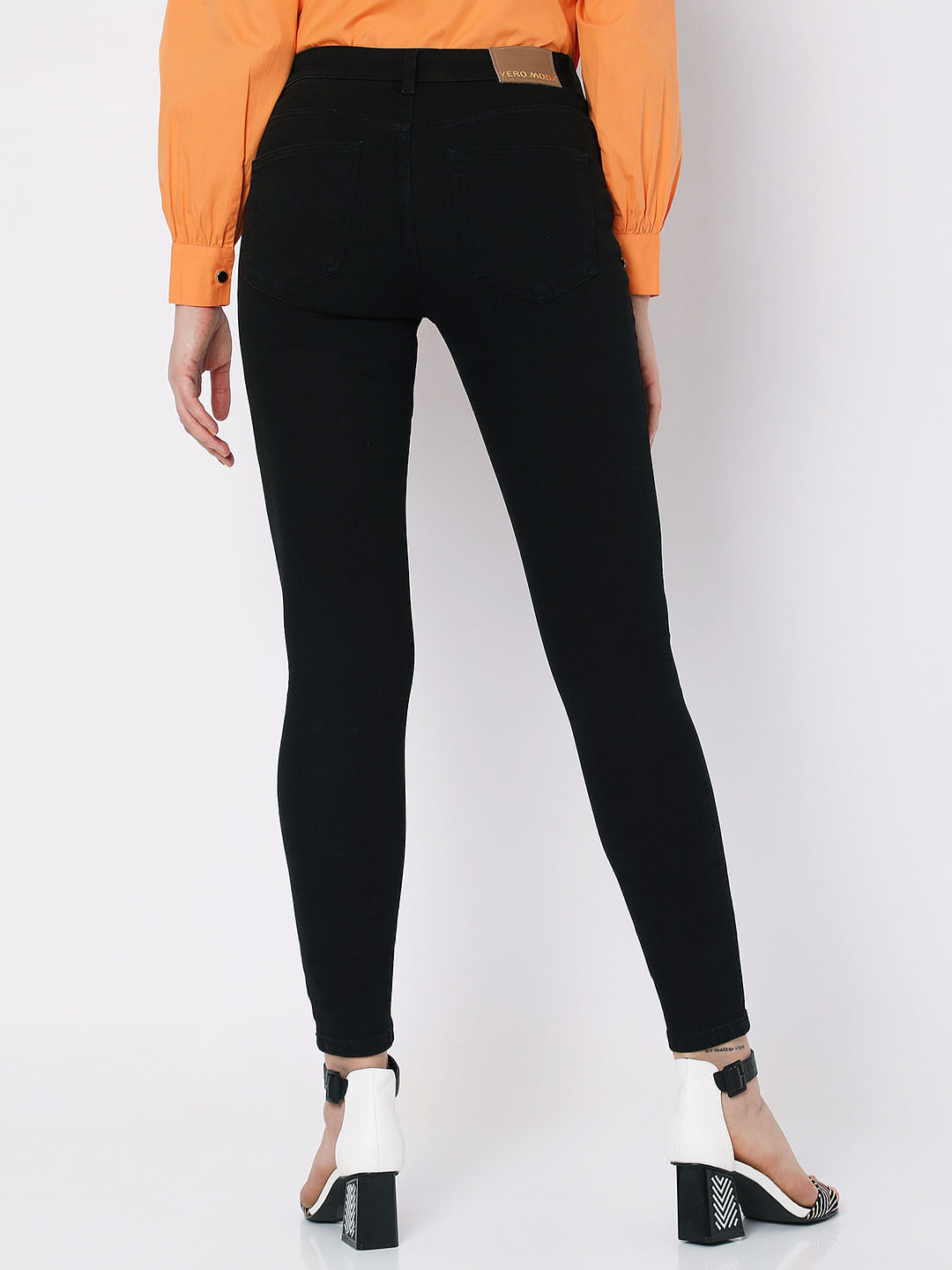 Black Mid Rise Wendy Skinny Jeans