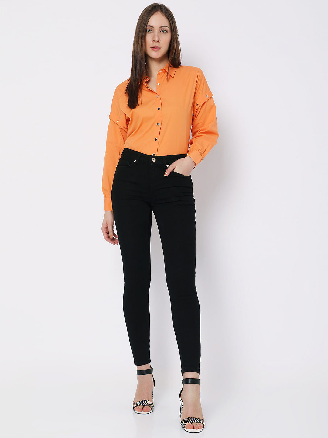 Black Mid Rise Wendy Skinny Jeans