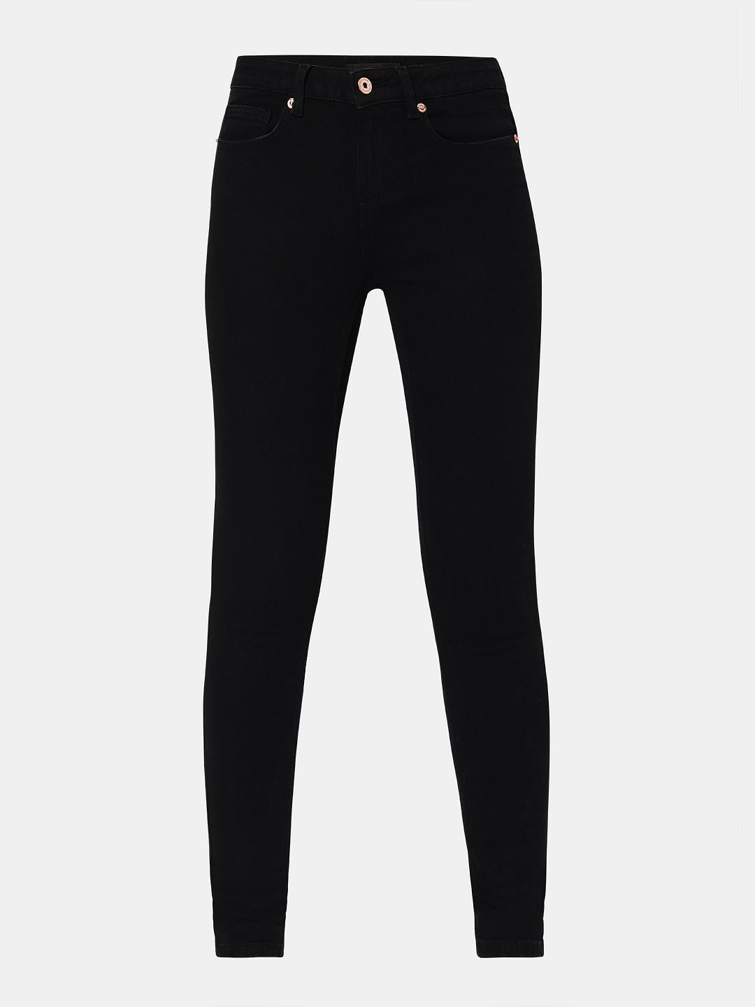 Black Mid Rise Wendy Skinny Jeans