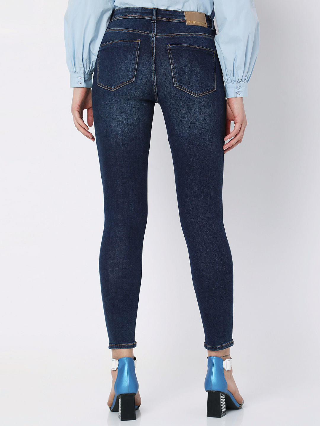 Dark Blue Mid Rise Wendy Skinny Jeans