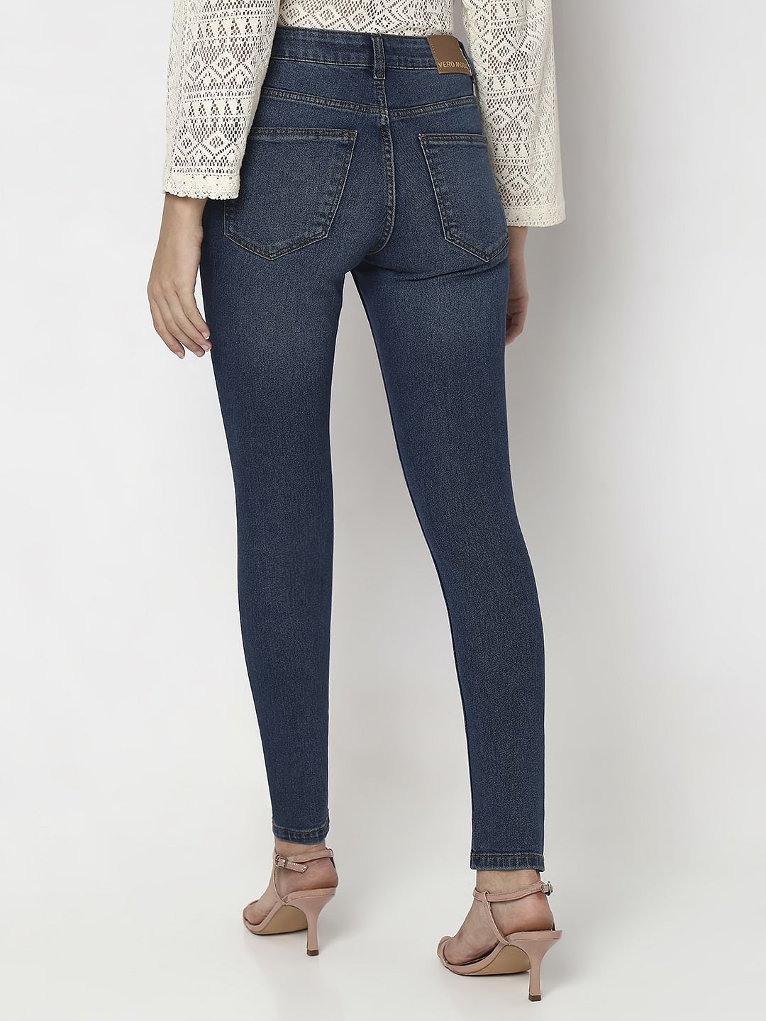 Blue Mid Rise Wendy Skinny Fit Jeans