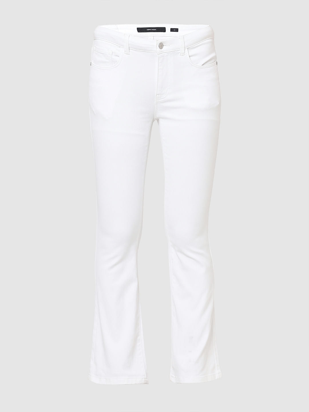 White Mid Rise Petra Bootcut Jeans