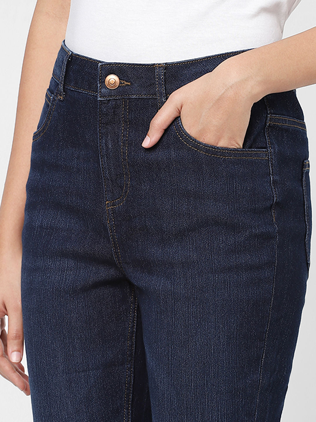 Blue High Rise Slim Jeans