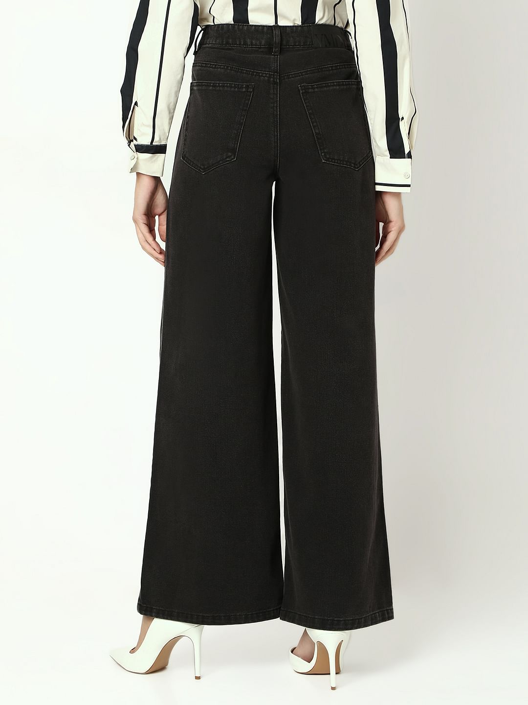 Black Mid Rise Loose Fit Jeans