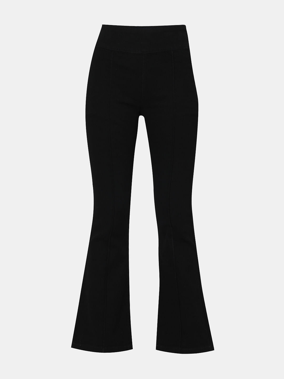 Black High Rise Flared Jeans