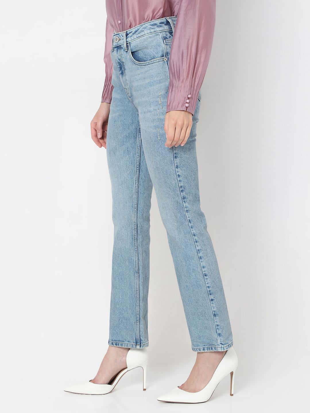 Light Blue High Rise Bootcut Jeans