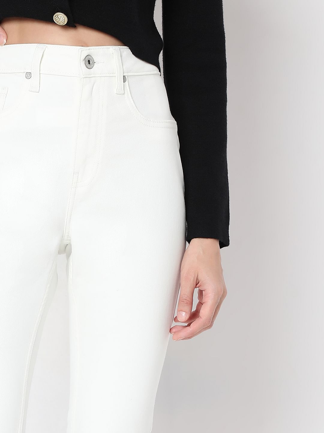 White Bootcut Jeans