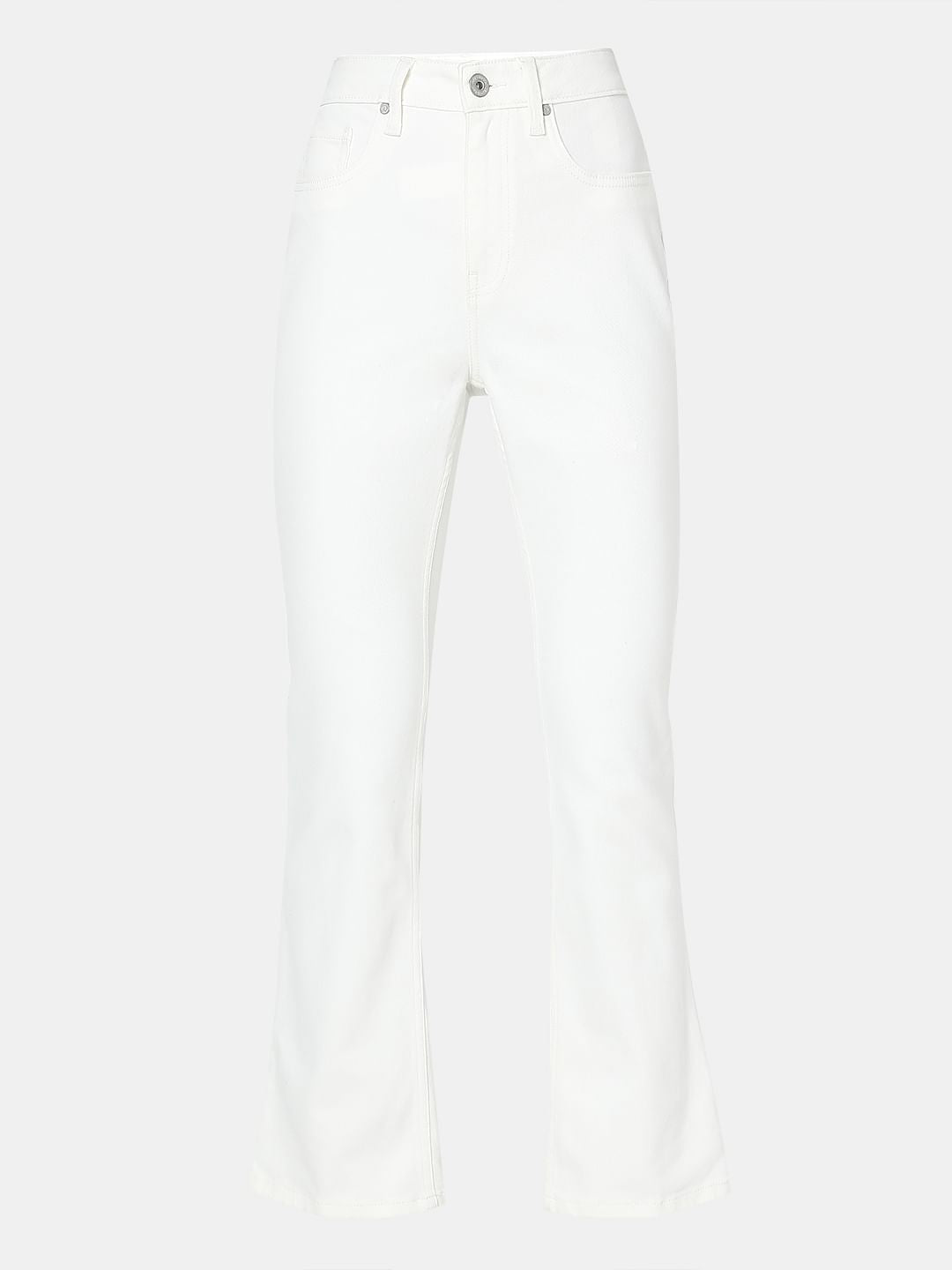 White Bootcut Jeans
