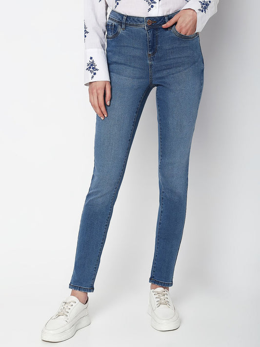 Light Blue Mid Rise Wendy Skinny Jeans