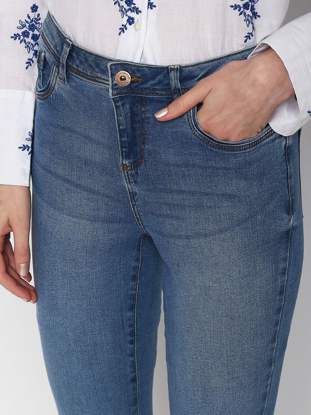 Light Blue Mid Rise Wendy Skinny Jeans