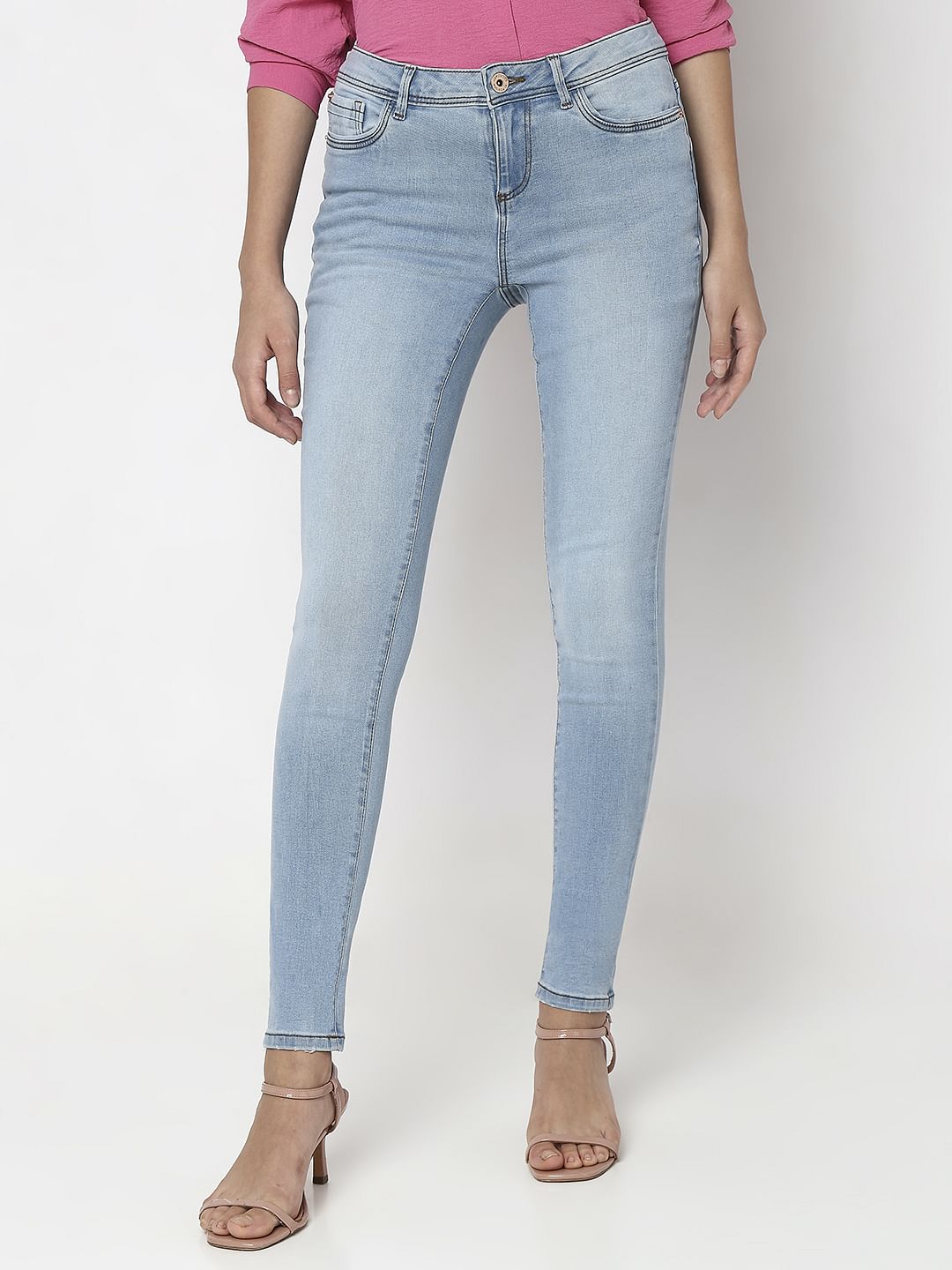 Light Blue Mid Rise Wendy Skinny Jeans