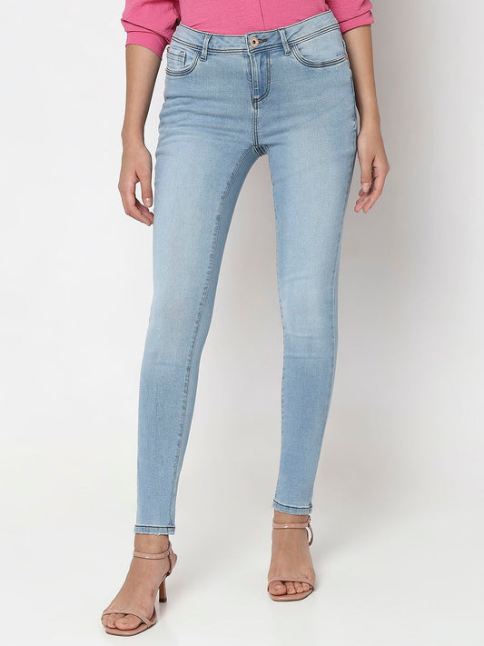 Light Blue Mid Rise Wendy Skinny Jeans