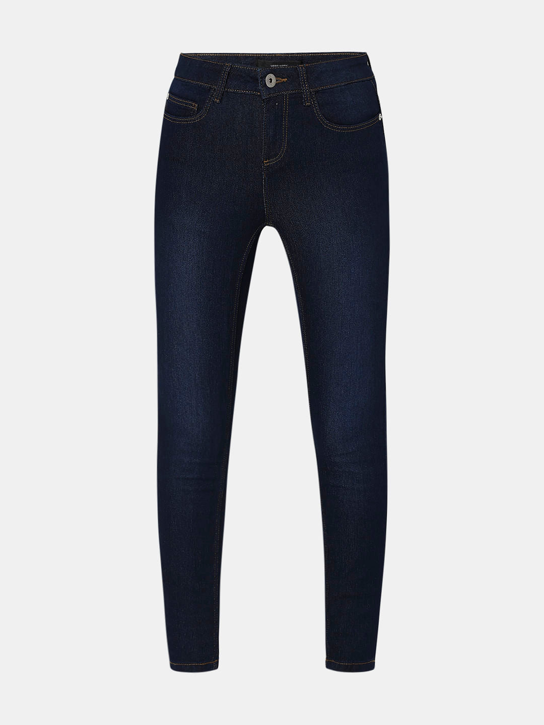 Dark Blue Mid Rise Wendy Skinny Fit Jeans