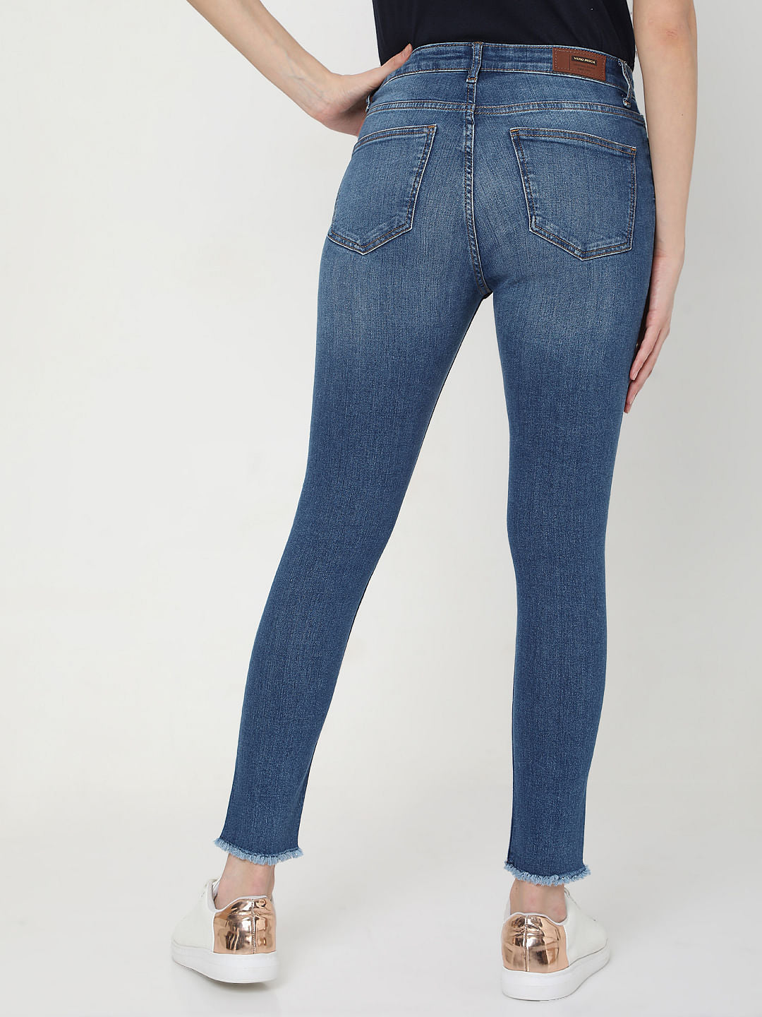 Blue Mid Rise Wendy Skinny Jeans