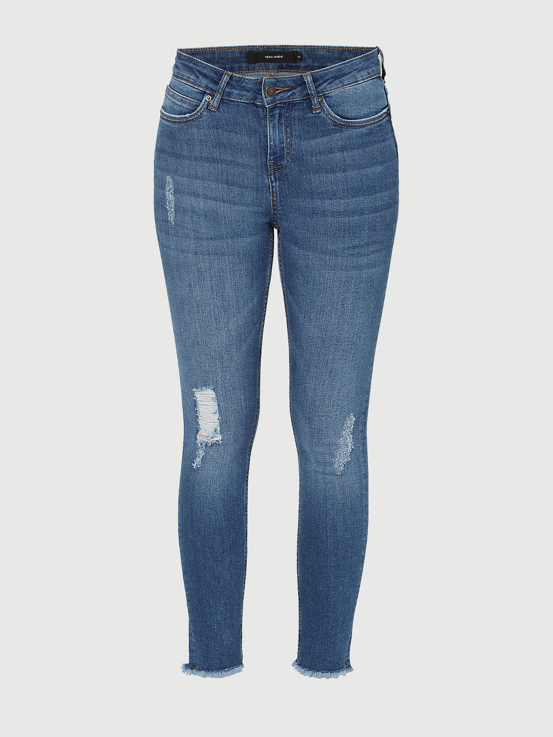 Blue Mid Rise Wendy Skinny Jeans