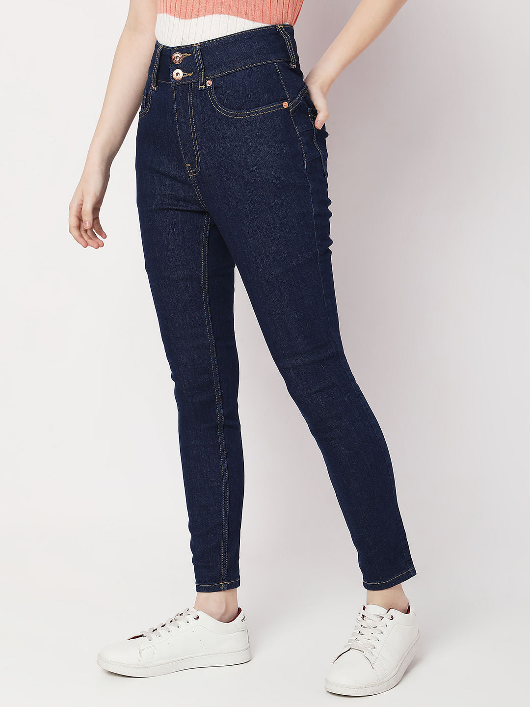 Dark Blue High Rise Pushup Wendy Skinny Jeans