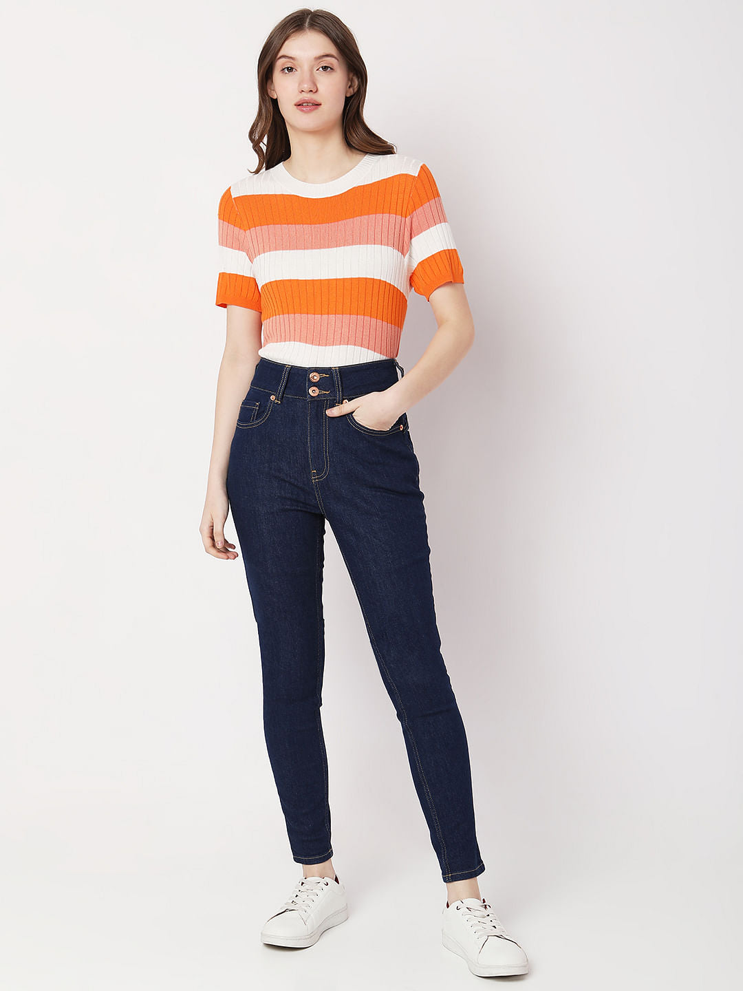 Dark Blue High Rise Pushup Wendy Skinny Jeans