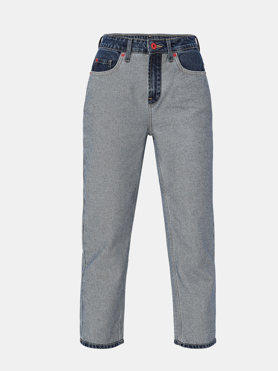 Blue High Rise Jade Straight Fit Jeans