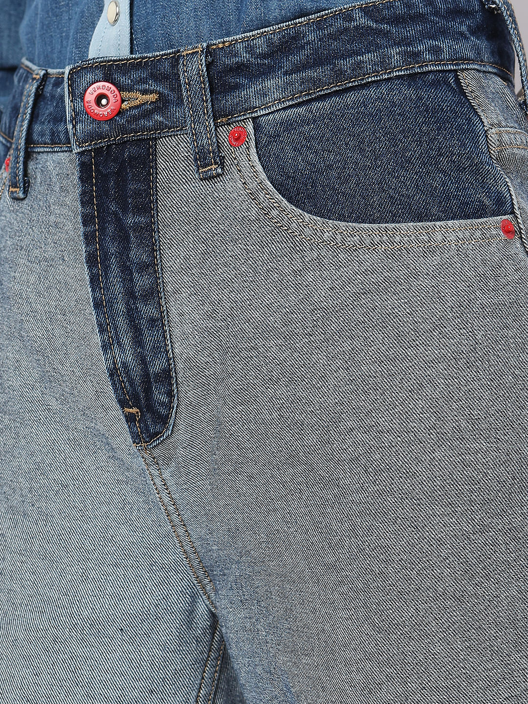 Blue High Rise Jade Straight Fit Jeans