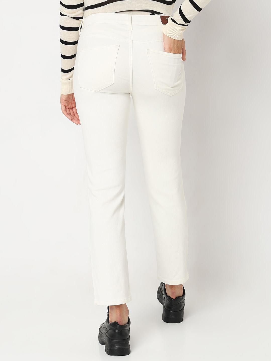 White Mid Rise Wendy Skinny Fit Jeans