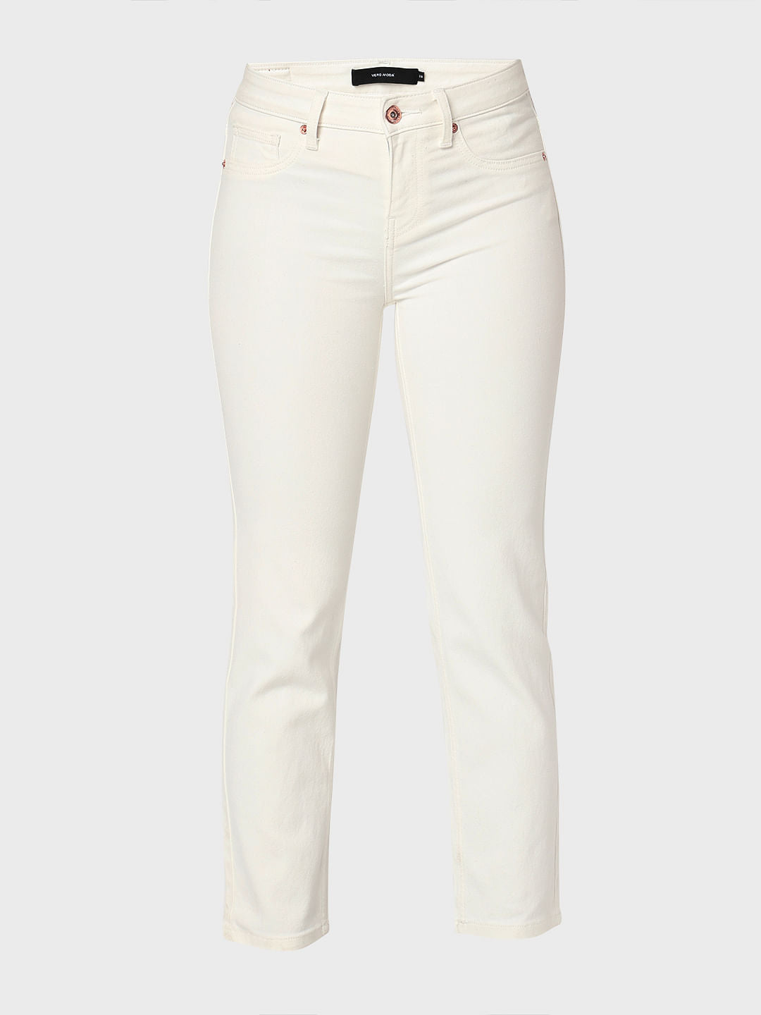 White Mid Rise Wendy Skinny Fit Jeans