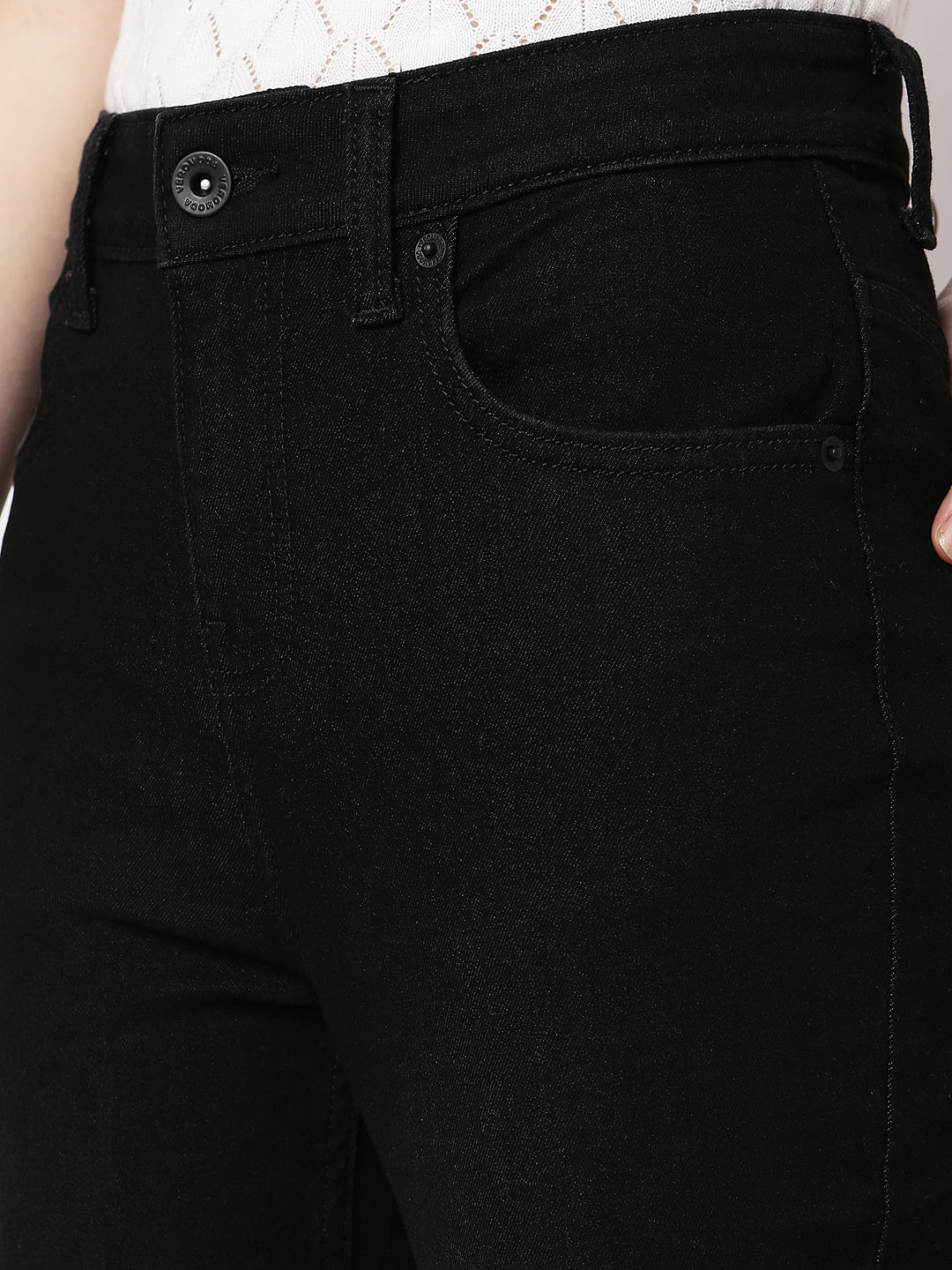 Black High Rise Distressed Wendy Skinny Jeans