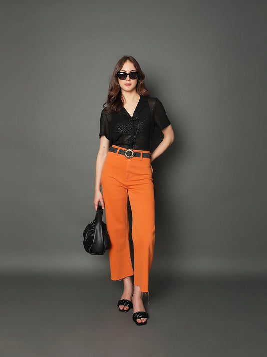 Orange High Rise Zoey Wide-Leg Jeans