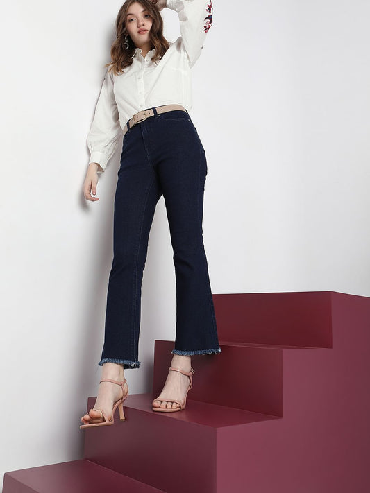 Dark Blue High Rise Petra Bootcut Jeans