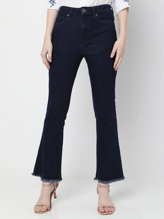 Dark Blue High Rise Petra Bootcut Jeans