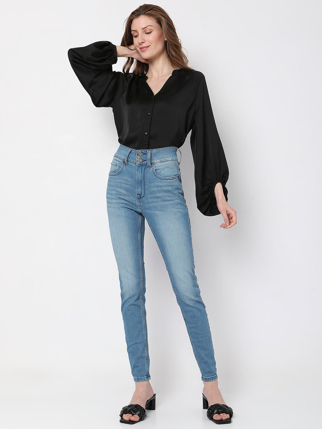 Light Blue High Rise Wendy Skinny Jeans