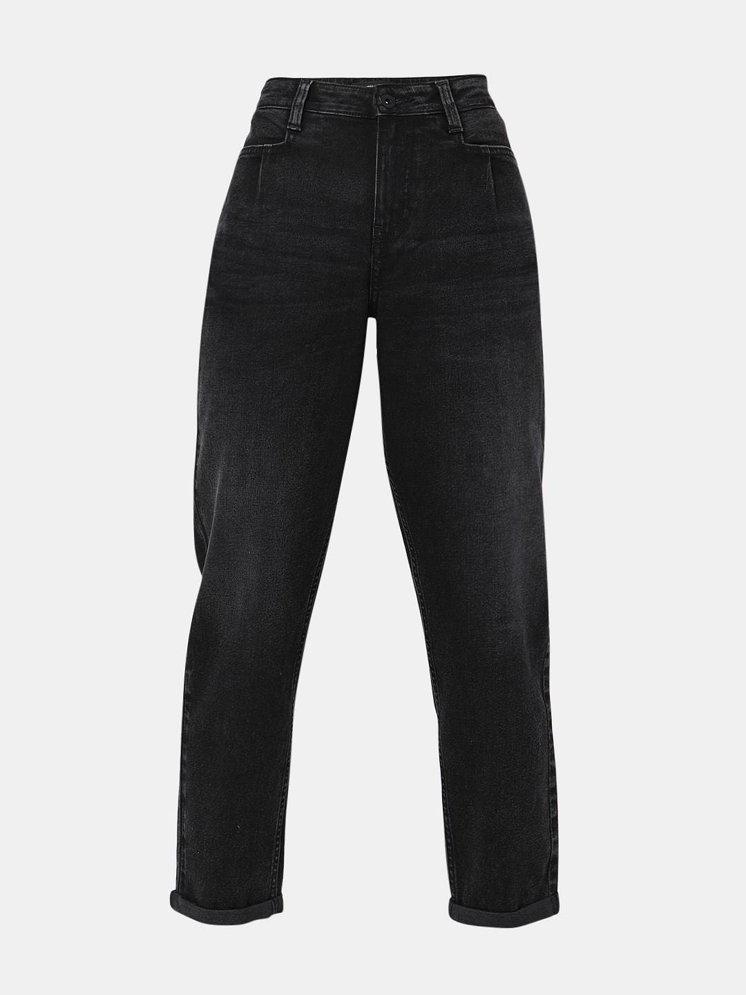 Black High Rise Girlfriend Fit Jeans