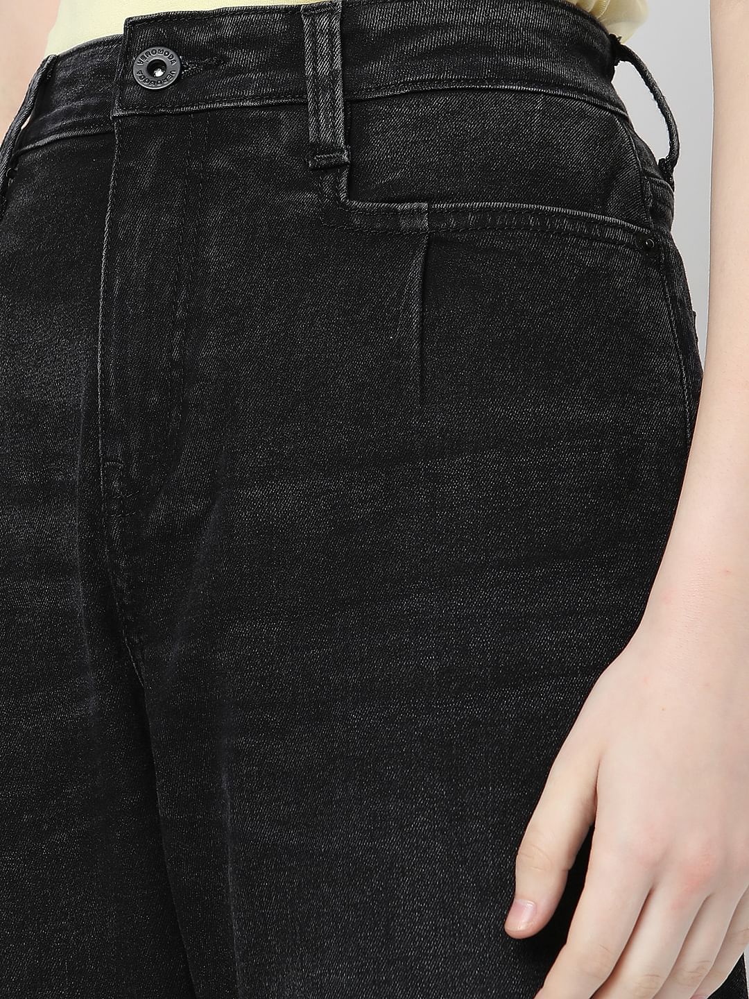 Black High Rise Girlfriend Fit Jeans