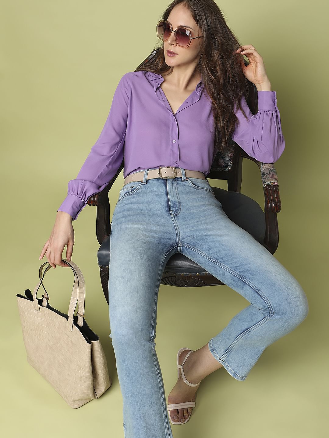 Blue High Rise Push Up Petra Bootcut Jeans