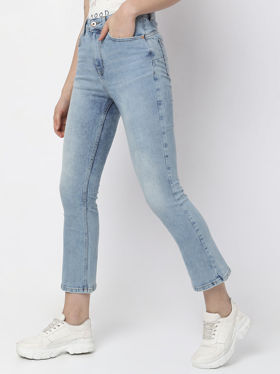 Blue High Rise Push Up Petra Bootcut Jeans