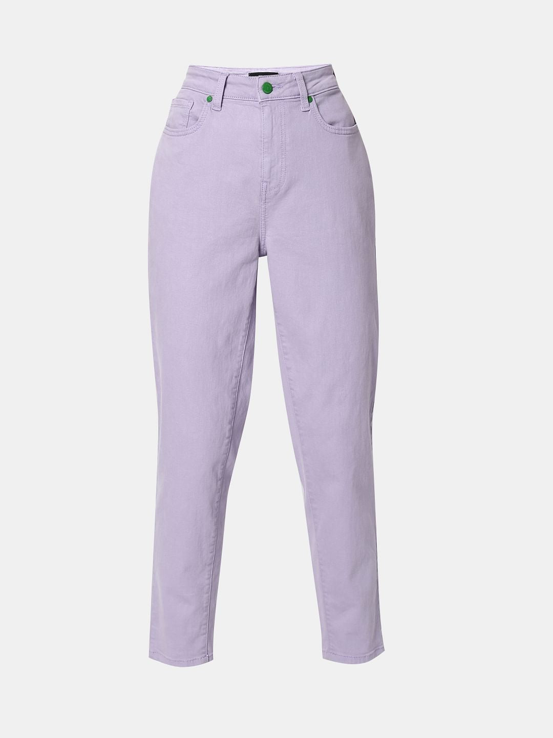 Purple High Rise Jade Straight Fit Jeans