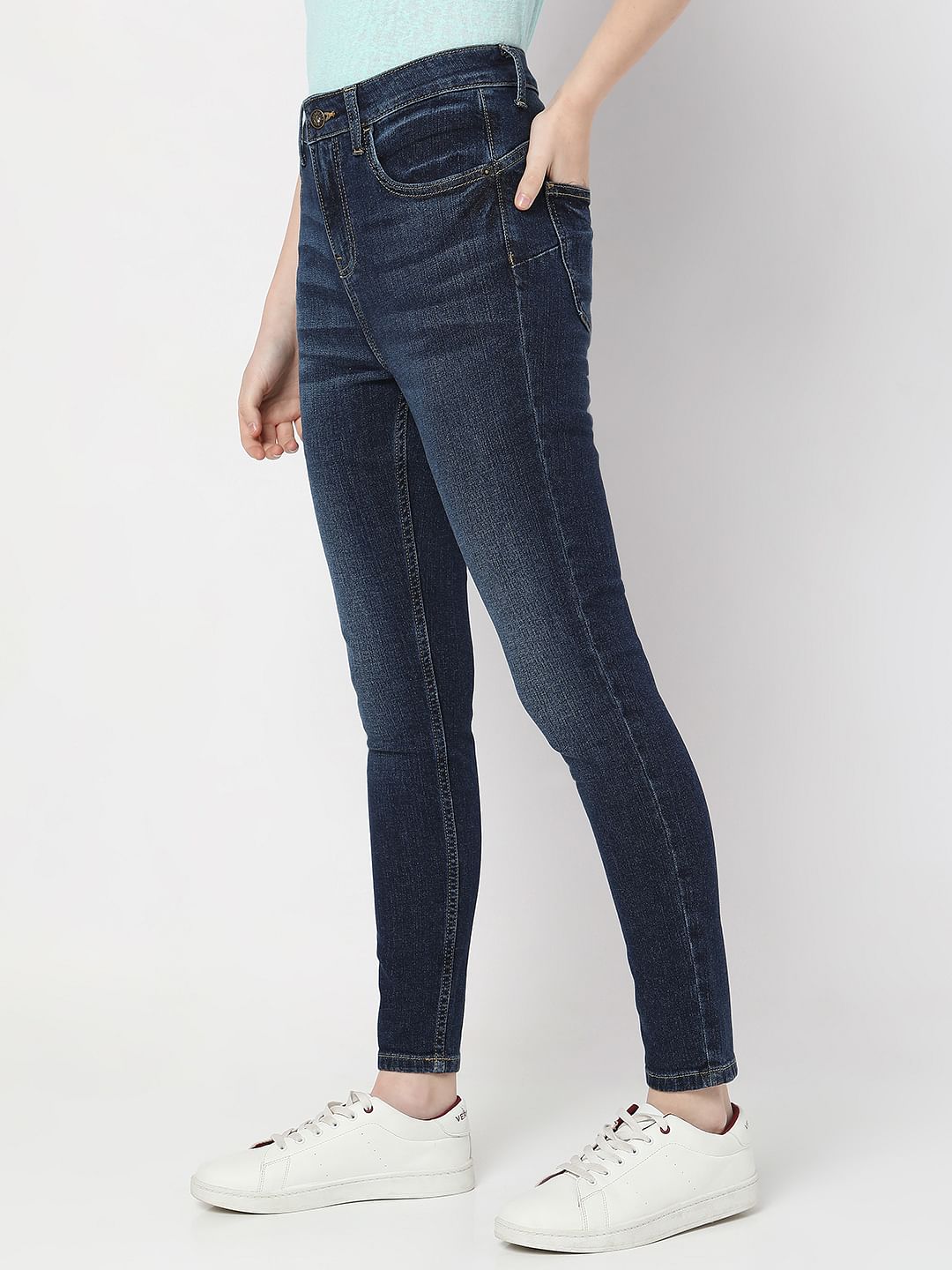 Blue High Rise Pushup Wendy Skinny Jeans