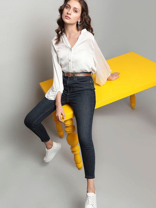 Dark Blue High Rise Wendy Skinny Fit Jeans
