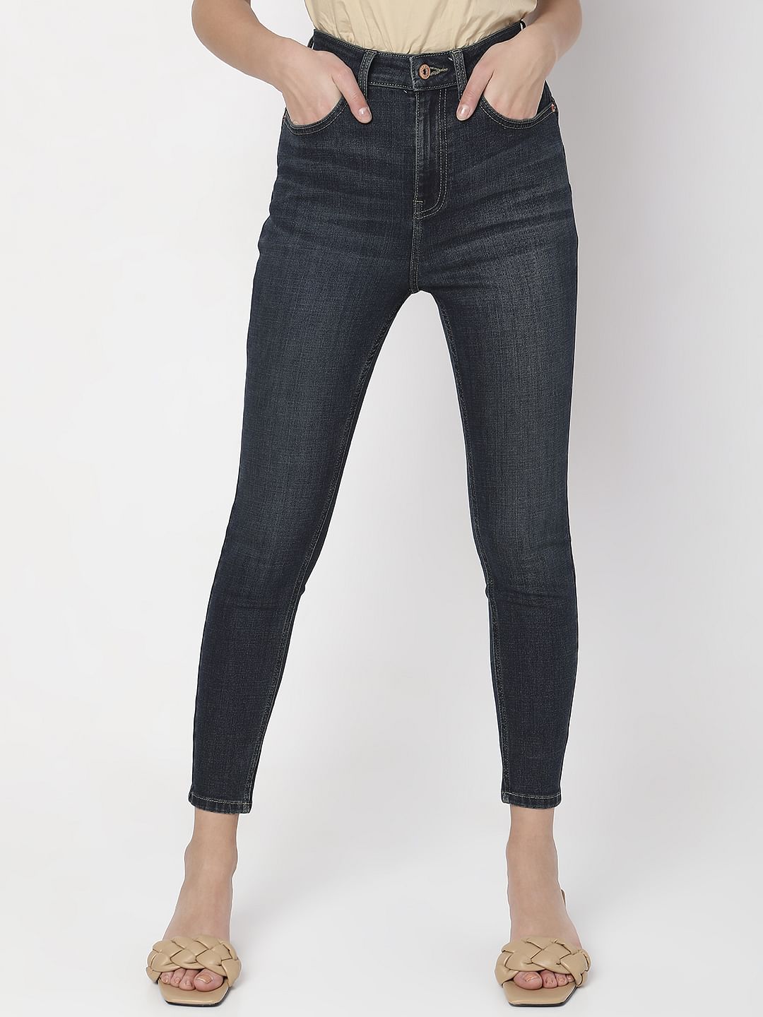 Dark Blue High Rise Wendy Skinny Fit Jeans